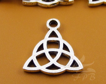 thumbnail image 2 of 10 Tibetan Silver Celtic Knot Charms Pendants | 18mm 3D Top Quality For Jewelry Making C13 2 of 6