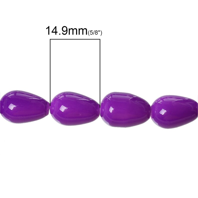 20 Purple Teardrop Glass Beads 15mm Wholesale Violet Purple Etsy