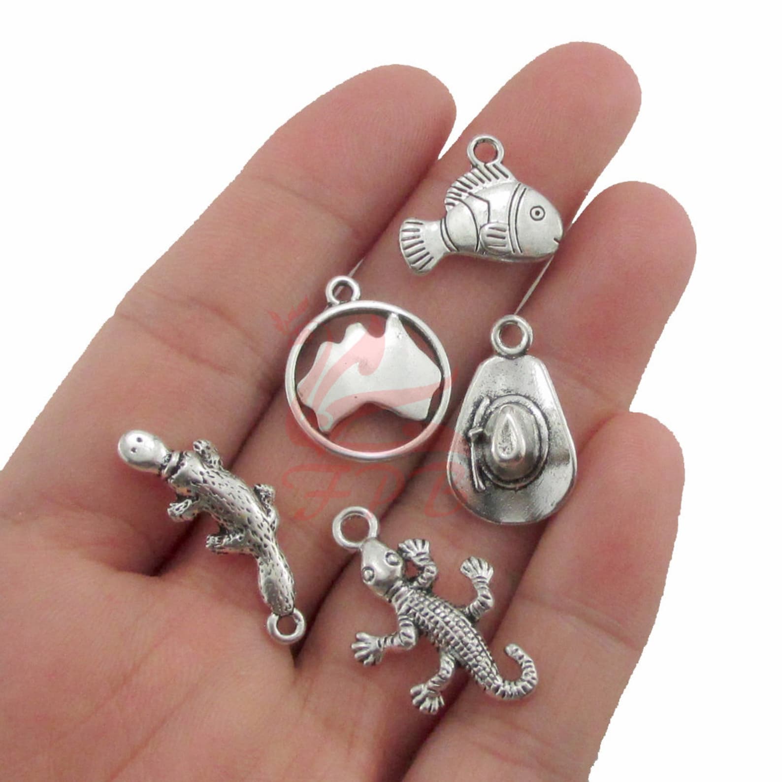 Australia Charms 10 Pieces Set Wholesale Antiqued Silver Etsy