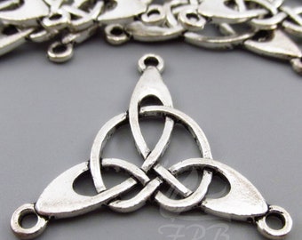 2 Celtic Knot Charms 35mm Wholesale Antiqued Silver Plated Pendants SC0079212