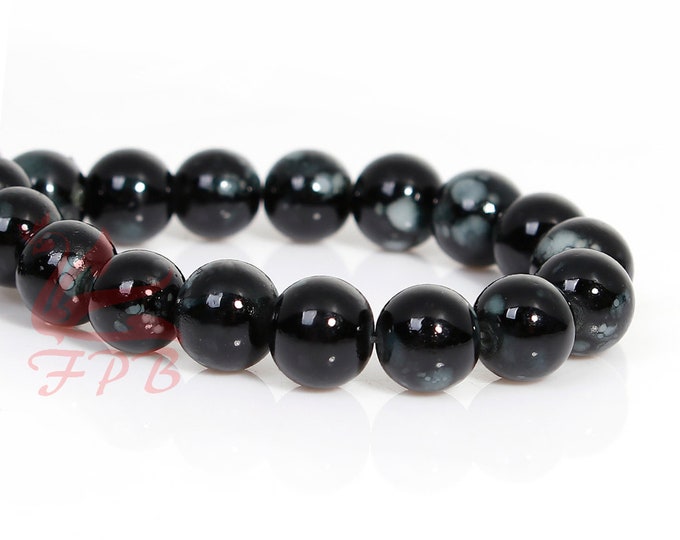 thumbnail image 2 of Black Crackle Glass Beads - 10mm Round - Wholesale Lot (20, 50, Or 100pcs) For Jewelry Making 2 of 3