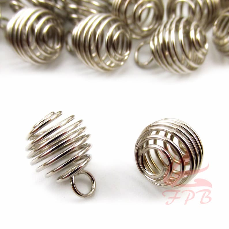 10 Spiral Bead Cage Charms 13mm Wholesale Gold Plated Pendants Etsy