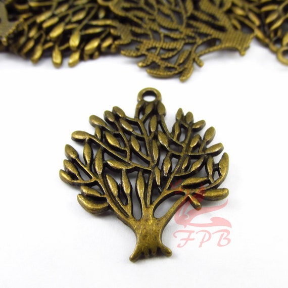 Tree of Life Charms 31mm Wholesale Antiqued Bronze Pendants