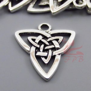 5 Celtic Trinity-knoopbedels 20 mm groothandel antiek verzilverde hangers SC0105832