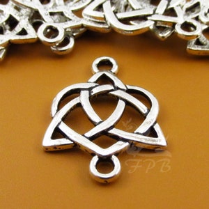 10 Celtic Trinity Knot Charms 24mm Wholesale Antiqued Silver Plated Connector Pendants SC0080906