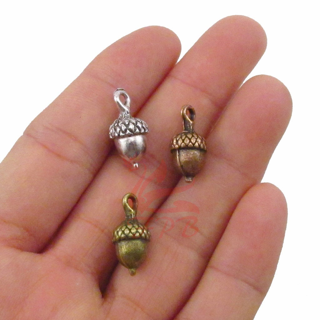 thumbnail image 2 of Xanadu Designs Acorn Charm – Antiqued Bronze Autumn Pendants C1395 – Wholesale Lots 10/20/50pcs 2 of 2