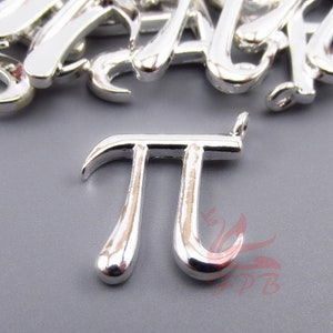 2 Pi Charms 18mm Silver Plated Math Pendants SC0084507