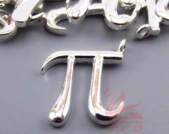 2 Pi Charms 18mm Silver Plated Math Pendants SC0084507
