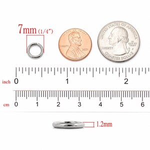 7mm Jump Rings - 100/200/500 Wholesale Stainless Steel 16 Gauge Open Jumprings F0018879 image 8