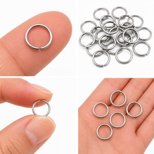 12mm Jump Rings - 50/100/200 Wholesale Stainless Steel 16 Gauge Open Jump Rings F0077455 image 8