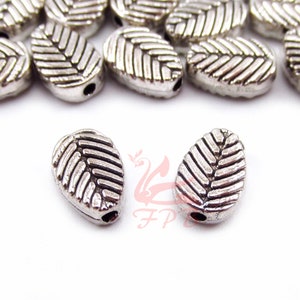 20 perline foglia 8mm all&#39;ingrosso anticato argento placcato distanziatore perline SB0105487