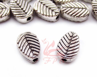 20 Leaf Beads 8mm Wholesale Antiqued Silver Plated Spacer Beads SB0105487