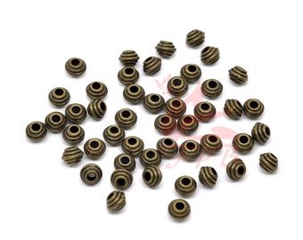 20 Bronze Spacer Beads 6mm Wholesale Antiqued Bronze Beads BB0014498
