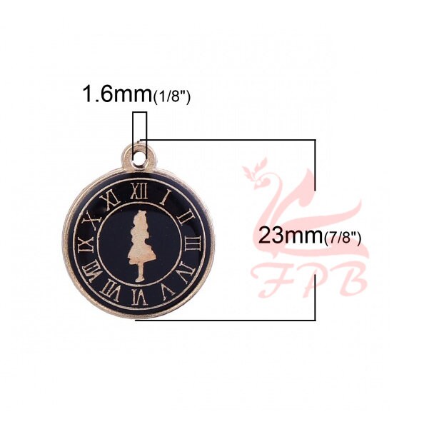 8 Alice in Wonderland Charms Collection Bronze Tone Including 