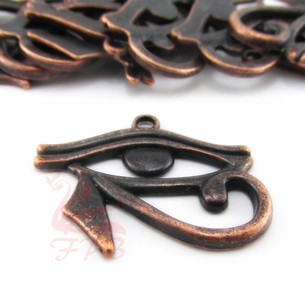 5 Egyptian Eye of Horus Charms 33mm Wholesale Antiqued Copper Egypt Pendants BC0021339