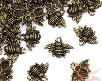 Antiqued Bronze Bat Pendants - 33mm Halloween Charms For Jewelry Making (5, 10, 20 Pcs)