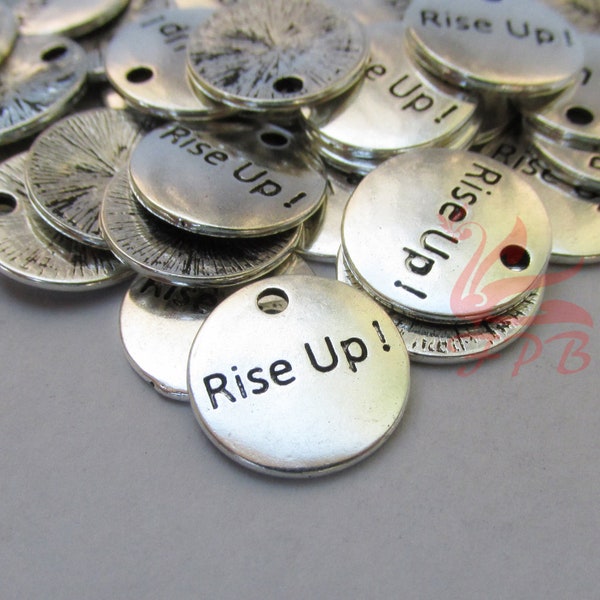 5 Rise Up Charms 15mm Wholesale Antiqued Silver Plated Hamilton Charms SC0095066