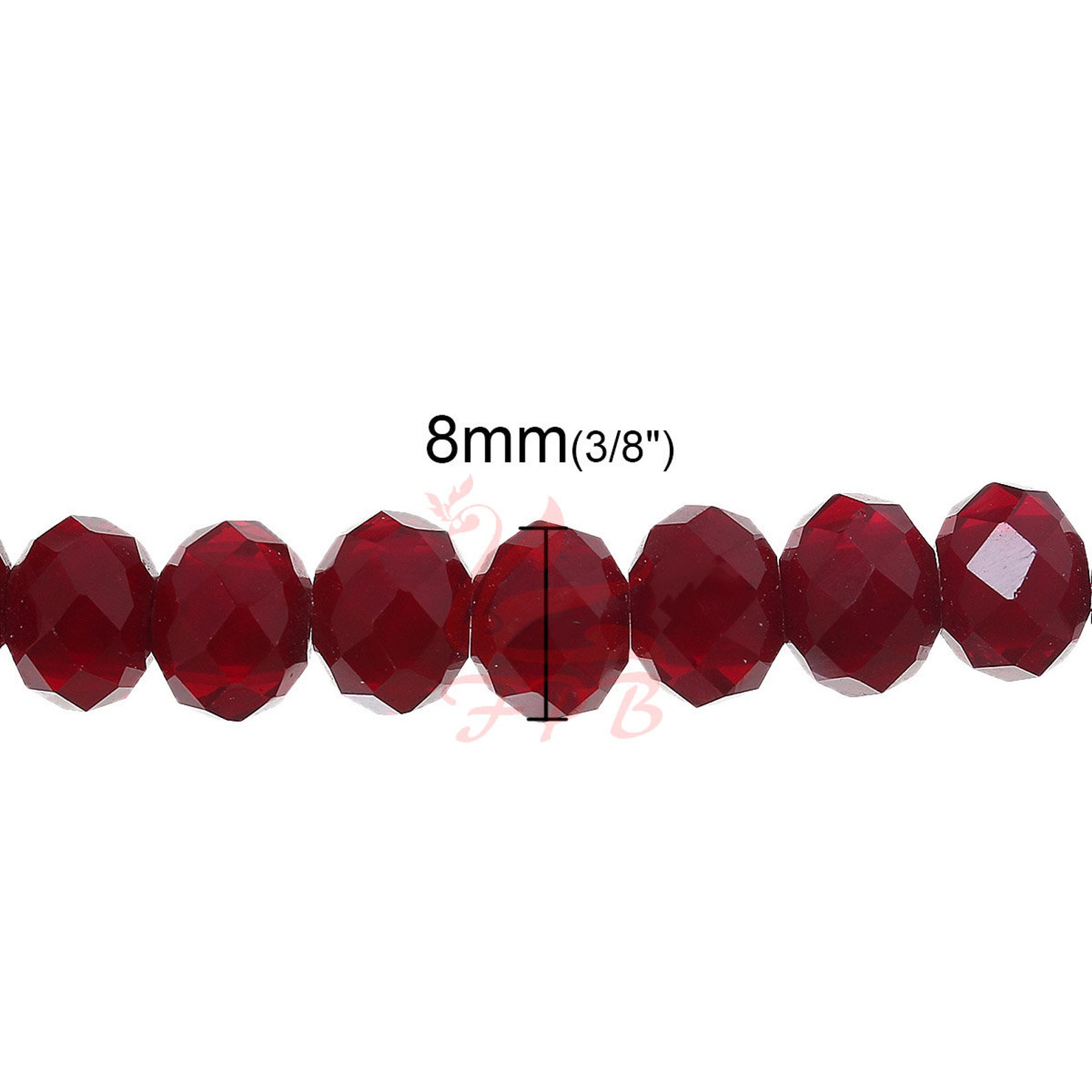 20 Dark Red Glass Beads 8mm Wholesale Faceted Crystal Glass Etsy