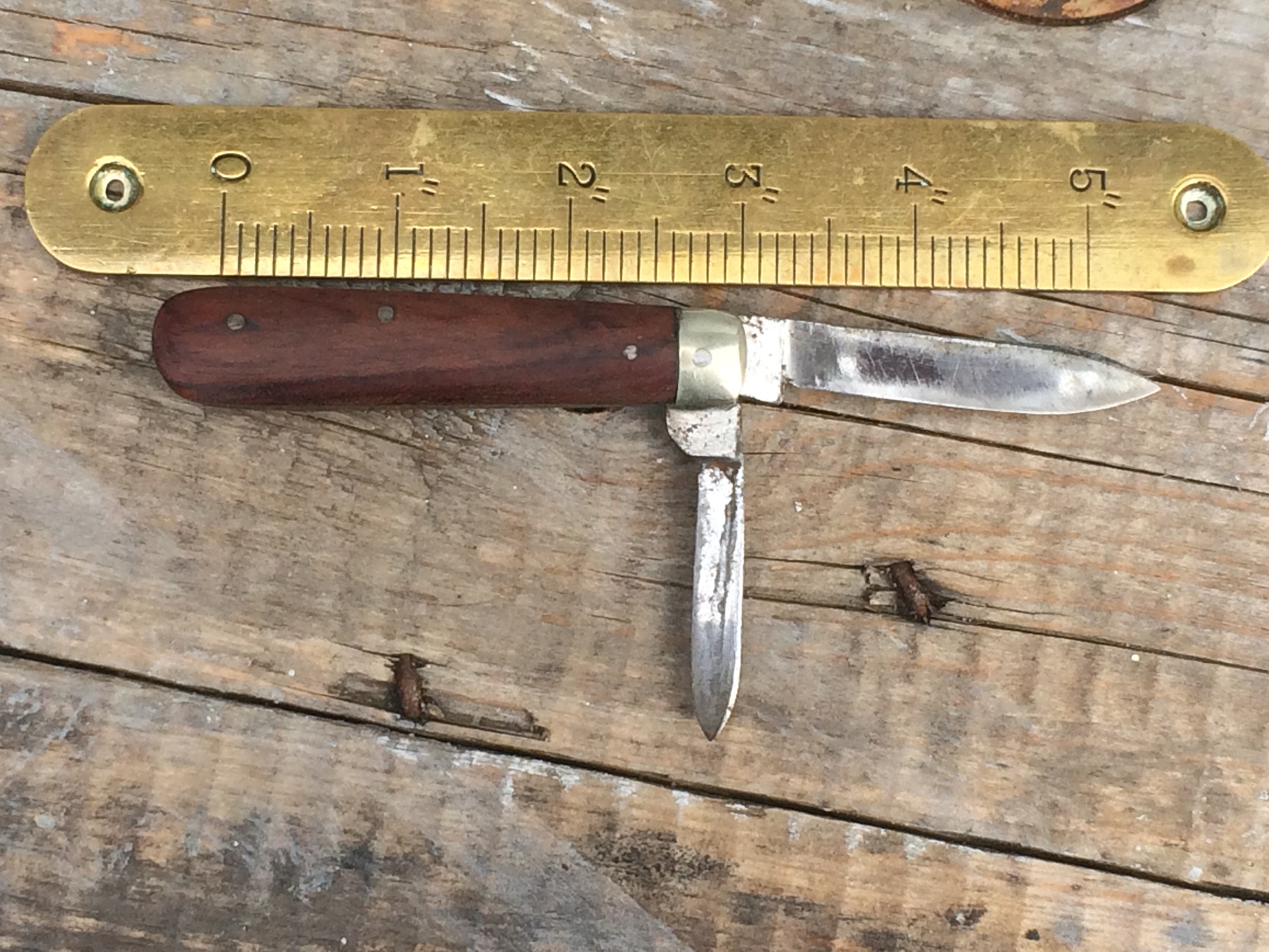 Quality Pocket knife with Wood Handles Two Blades Made in Etsy