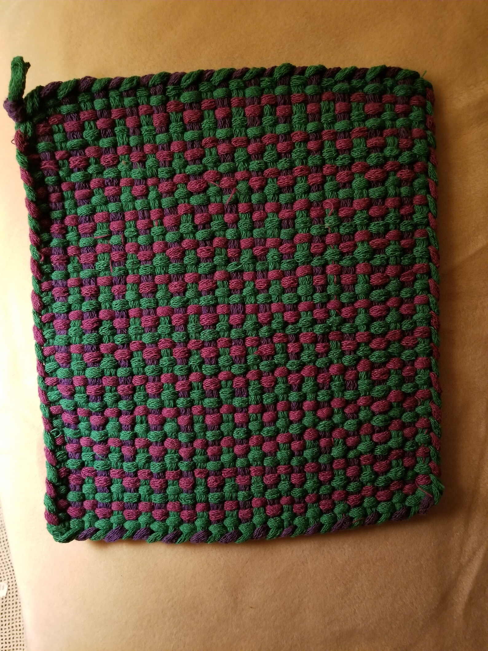 Hand woven pot holders artistically designed to utilise the Etsy