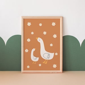 Goose & Daisy Nursery Print: Boho Baby Girl Decor (Digital Download)