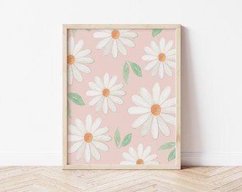 Daisy Nursery Print: Boho Floral Wall Art (Digital Download)
