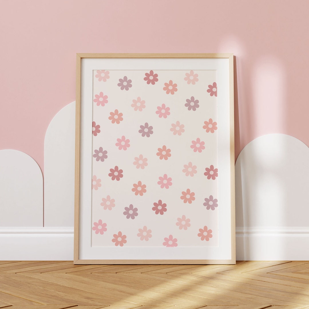 Pink Daisy Print Pink Daisy Nursery Print: Wildflower Girls Room Decor (digital Download ...