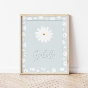 Personalized Daisy Nursery Print: Boho Wildflower Decor (Digital Download)