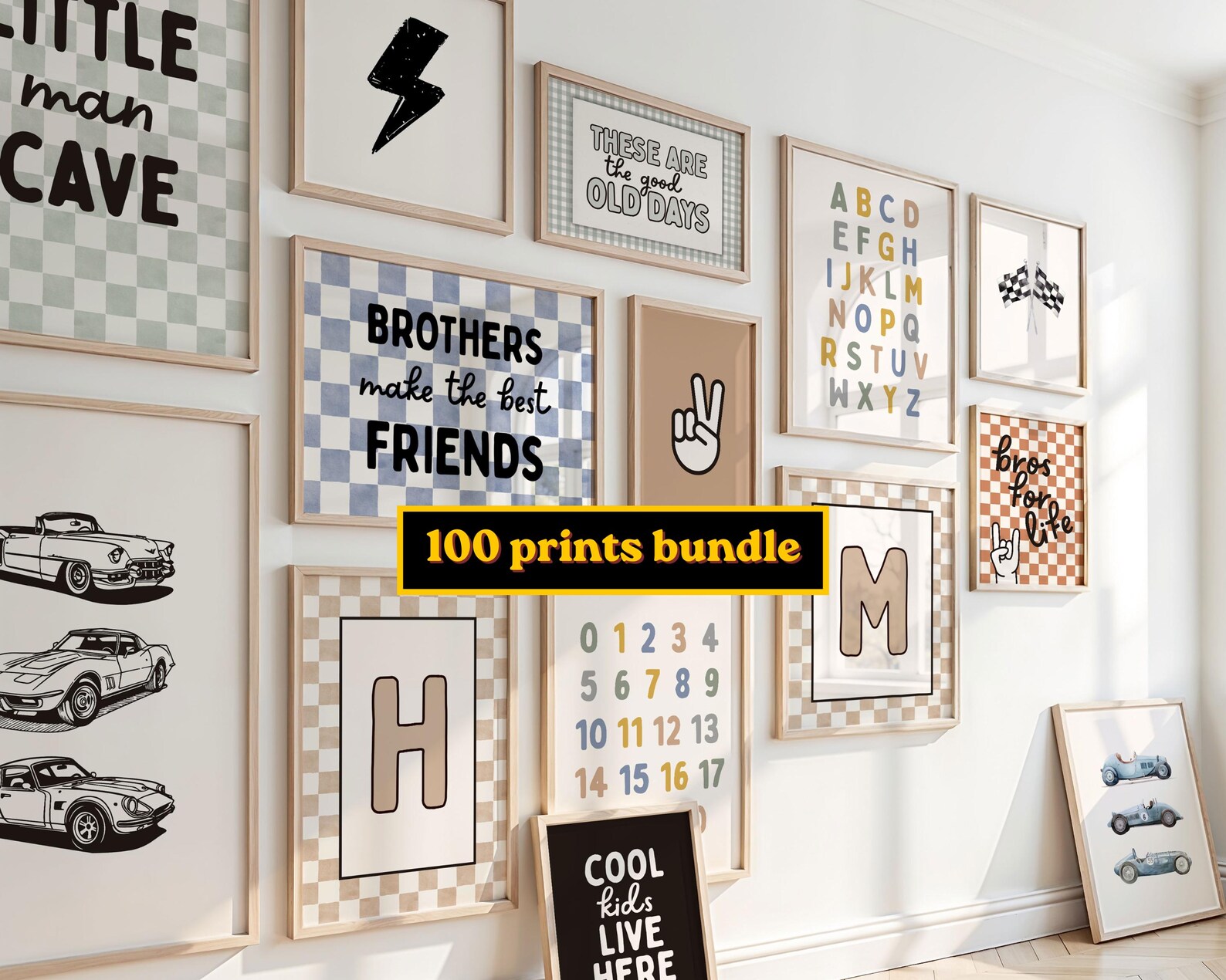 Kids Room Wall Art Bundle - 100 Printable Nursery & Playroom Prints for ...