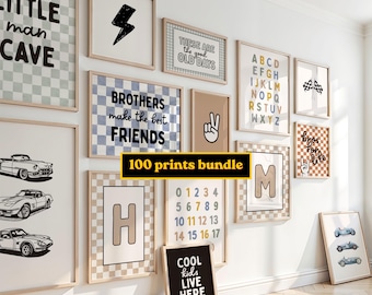 Paquete de láminas decorativas para la habitación infantil: 100 láminas imprimibles para guardería y sala de juegos para niños - Descarga digital