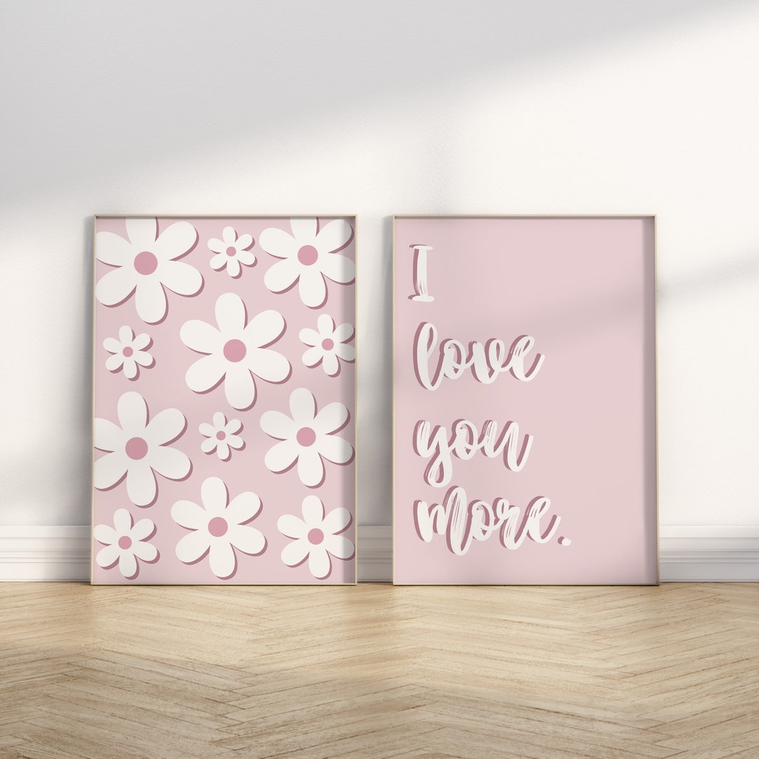 Pink Daisy Wall Art, Daisy Nursery Decor, Daisy Decor, Daisy Wall Decor