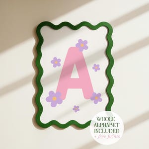 Initial Daisy Print: Letter Nursery Art (Digital Download)