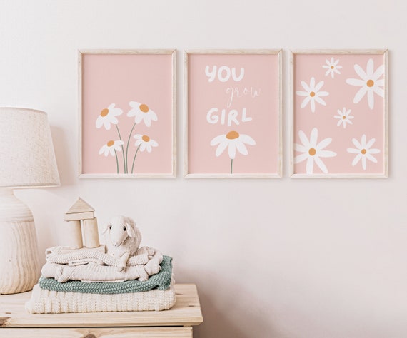 Printable Rainbow Wall Art, Set of 5 Prints, Pink Neutral Wall Art, Girls  Room Decor, Rainbow Nursery Decor, Baby Shower Gift, Personalised 