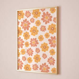 Boho Daisy Nursery Print: Retro Floral Wall Art (Digital Download)