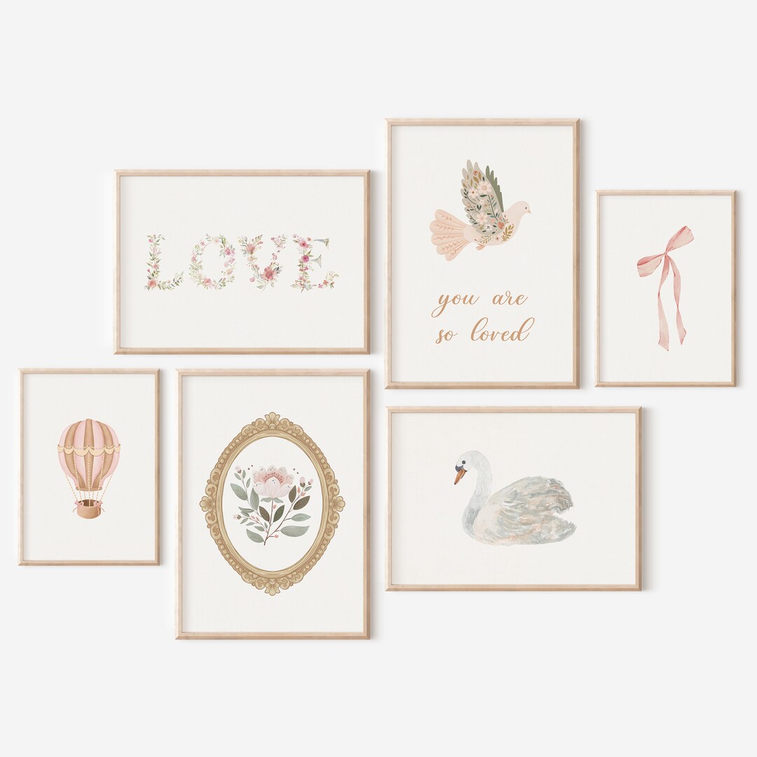 Vintage Nursery Gallery Wall Art: Set of 6 Prints (digital Download) - Etsy