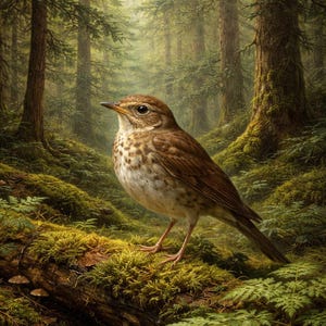 Hermit Thrush Art Print, Painting, Spring, Songbird, Wall Decor, Home Decor, Nature, Forest