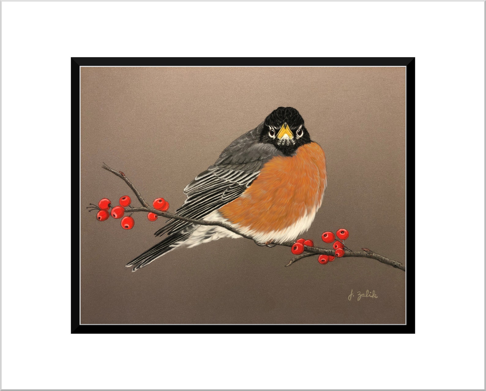 American Robin Print Bird Art Painting Home Decor Fall Etsy