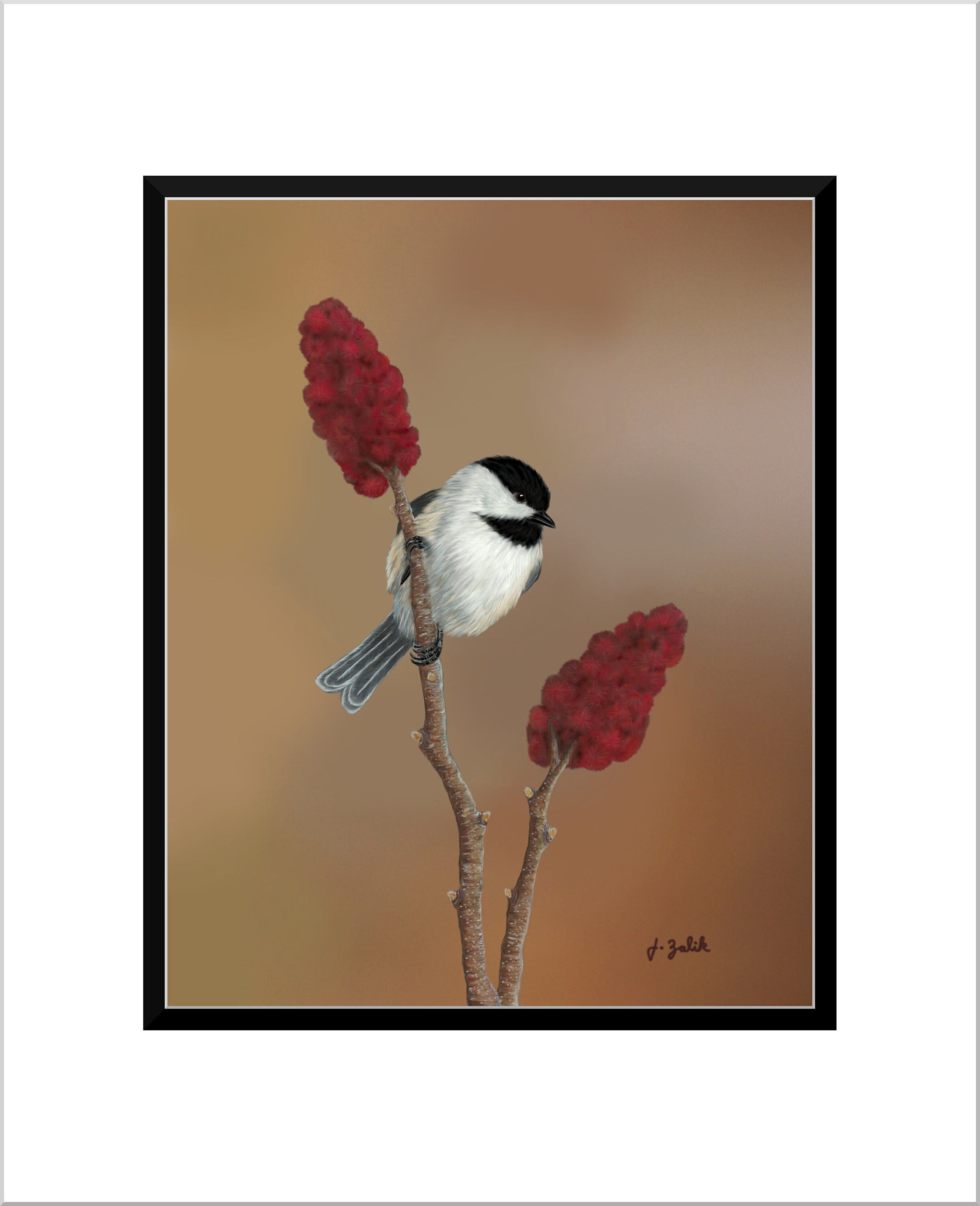Black-capped Chickadee Art Print, Chickadee Painting, Home Decor, Wall ...