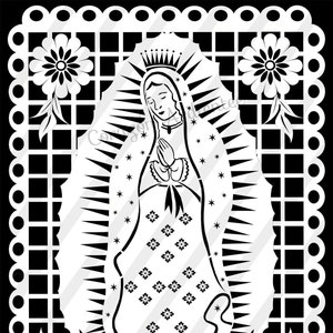 Guadalupe Virgin 5 bestanden Papel picado Clip Art Instant Download digitale blad afdrukbare digitale bloemen Angel 2 jpg 3 png Scrapbooking.