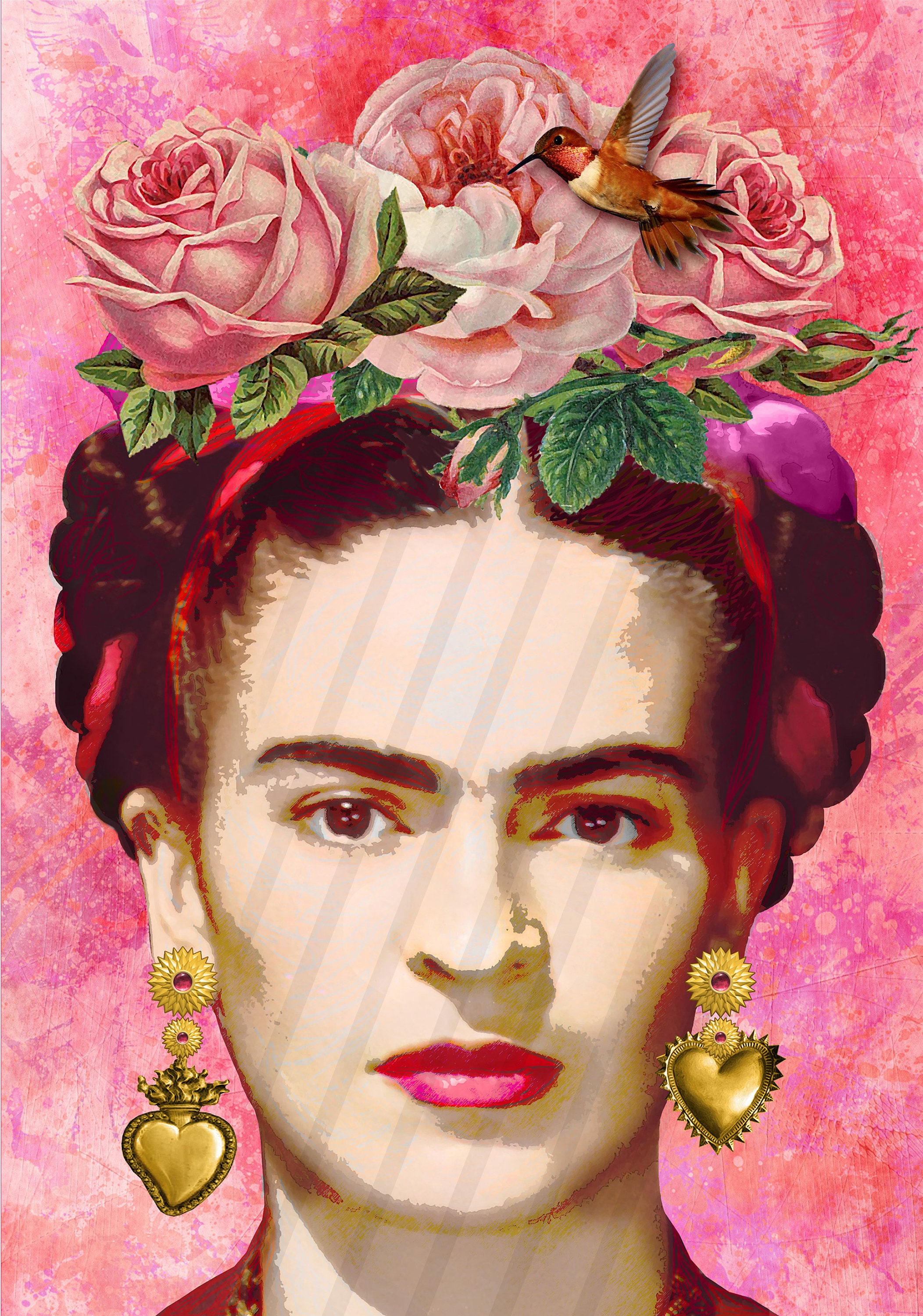 Poster Frida Kahlo Printable Mexico Sacred Heart Multicolor Instant ...
