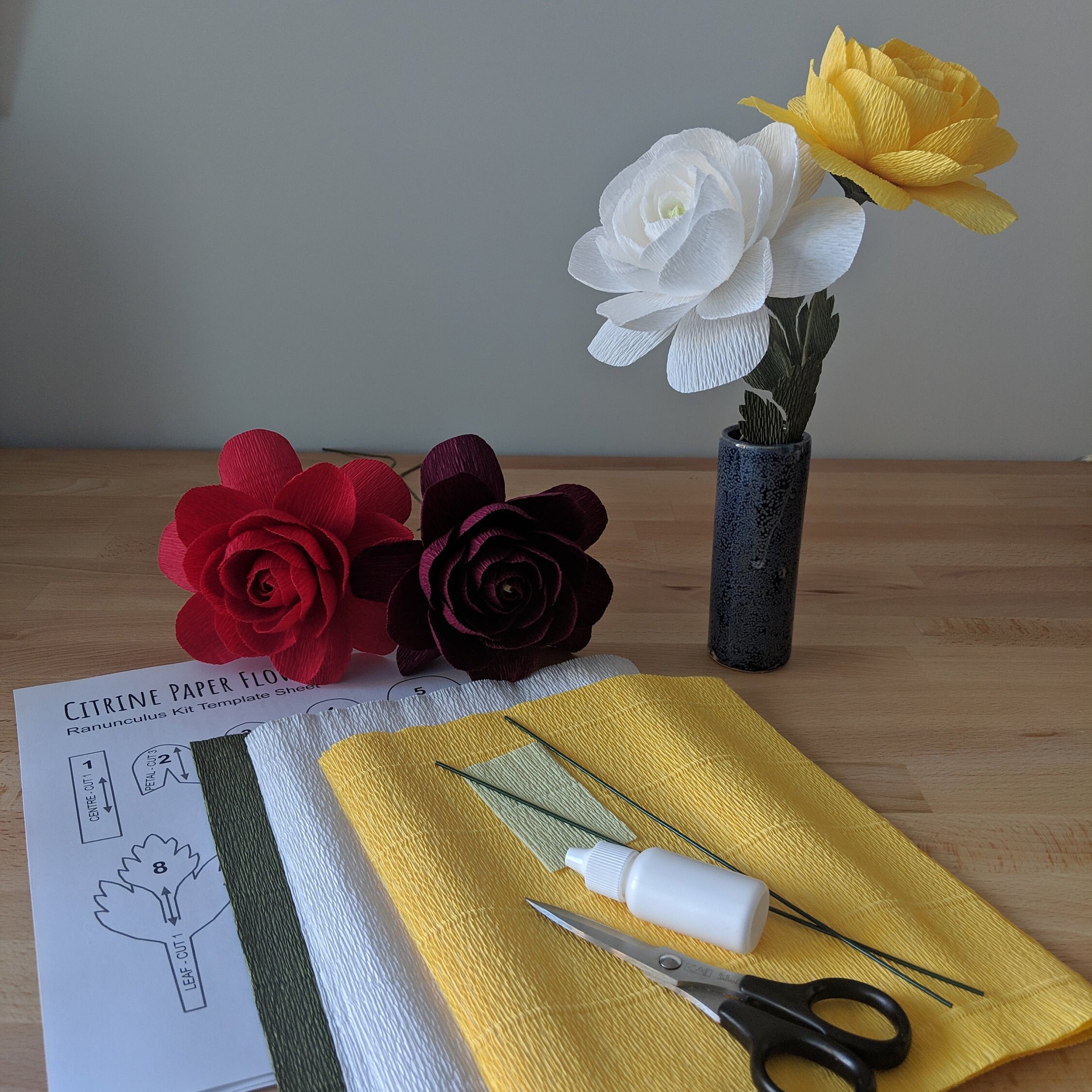 Downloadable Crepe Paper Ranunculus Template/pdf Printable Etsy