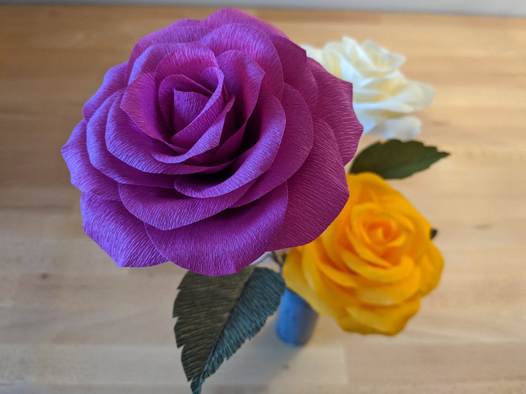 Downloadable Fine Crepe Paper Rose Template/pdf Printable Download/diy