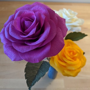 Downloadable Fine Crepe Paper Rose Template/PDF Printable Download/DIY Paper Flower Template/Paper Rose Template/Paper Flower Tutorial