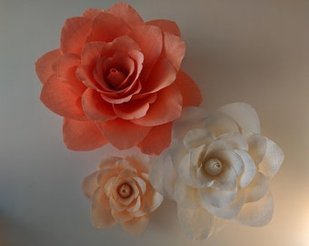 Downloadable Wall Rose Template/DIY Crepe Paper Wall Flower/Paper Flower Wall Decor /PDF Printable Template/Paper Flower Tutorial