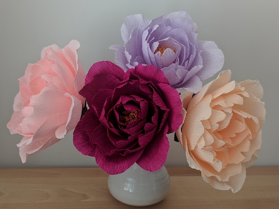 Downloadable Crepe Paper Peony Template/PDF Printable Download/DIY Paper Flower Template/Paper Peony Template/Paper Flower Tutorial