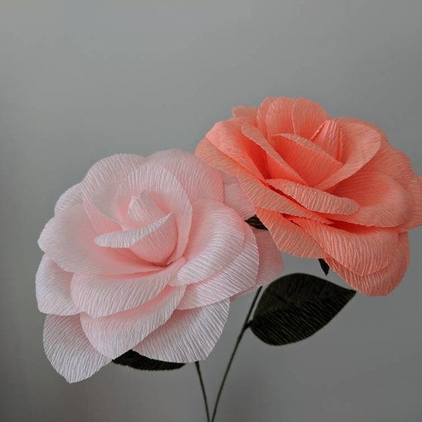 Downloadbare crêpepapier Rose sjabloon/PDF afdrukbare download/DIY papieren bloem sjabloon/papier Rose sjabloon/papieren bloem handleiding