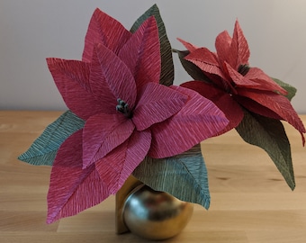 Downloadable Crepe Paper Poinsettia Template/PDF Printable Download/DIY Paper Flower Template/Paper Poinsettia Template/Flower Tutorial