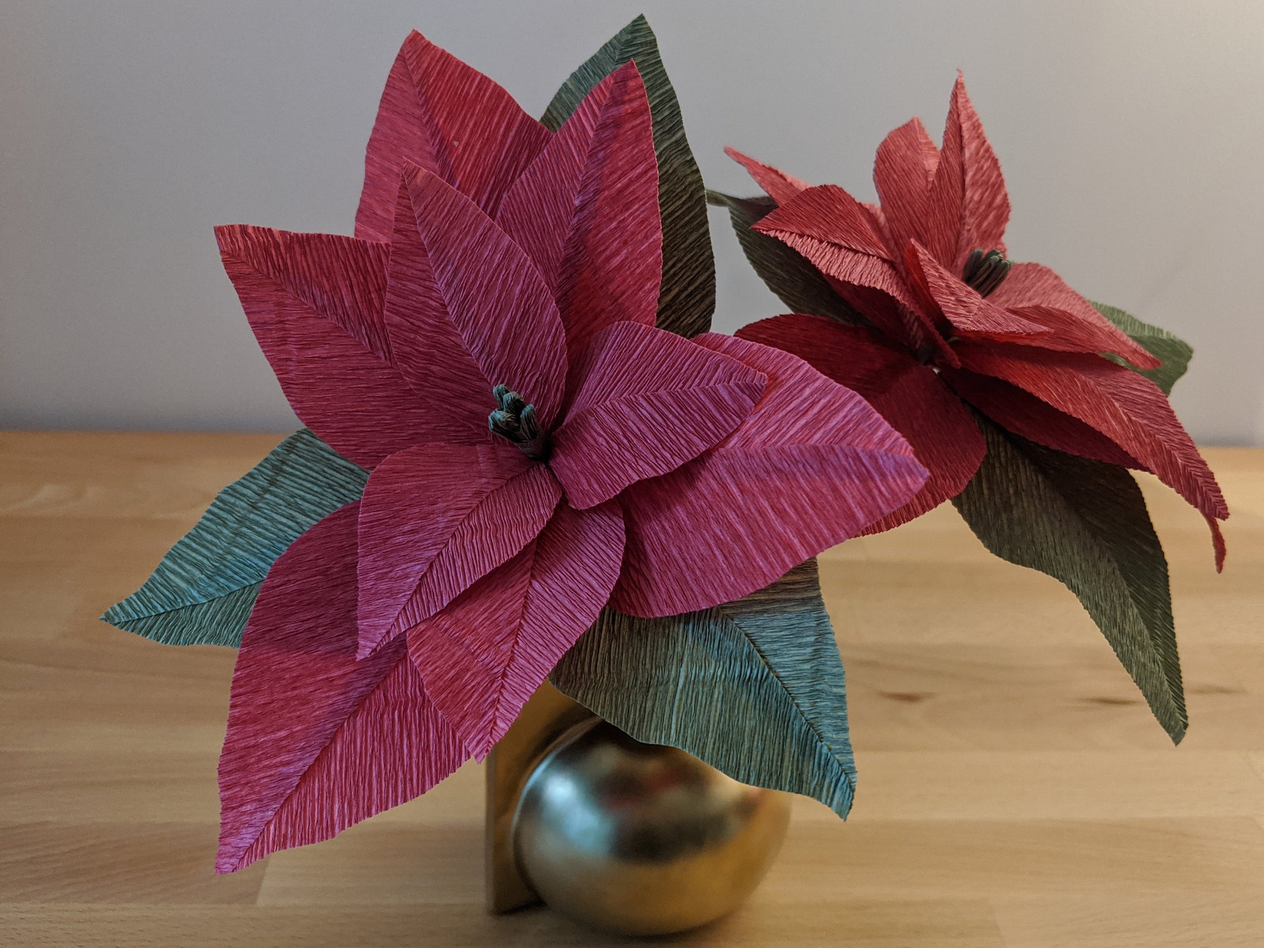 14 Easy Poinsettia Crafts for Kids 2 Downloadable Crepe Paper Poinsettia Template/PDF Printable…