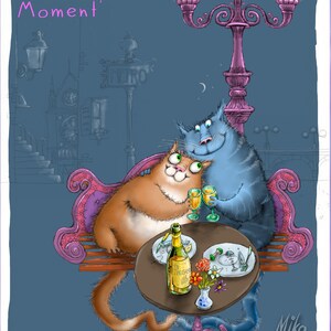 París la ciudad más romántica del mundo. Prosecco y socios en el amor. Gatos cariñosos. Gatos enamorados.
