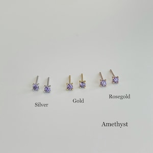 Pendientes estándar Teeny Tiny CZ PAR, 1,5 mm/2 mm/2,5 mm/3 mm CZ Studs 92,5 pendientes de plata de ley con espaldas de mariposa, pendientes minimalistas imagen 7